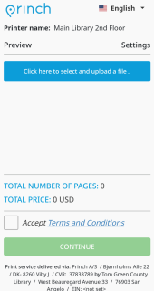 Princh Wireless Printing Page